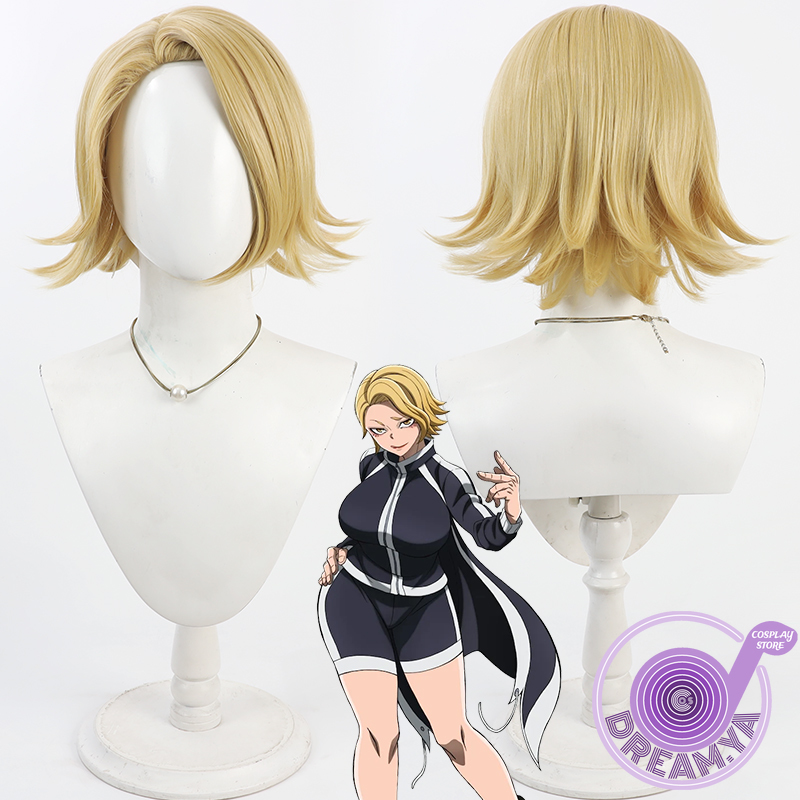 Synthetic Wigs - Kuina Sazanami コスプレウィッグ Tougen Anki 黄色ショート人工毛耐熱ハロウィンロールプレイパーティーカーニバルウィッグキャップ