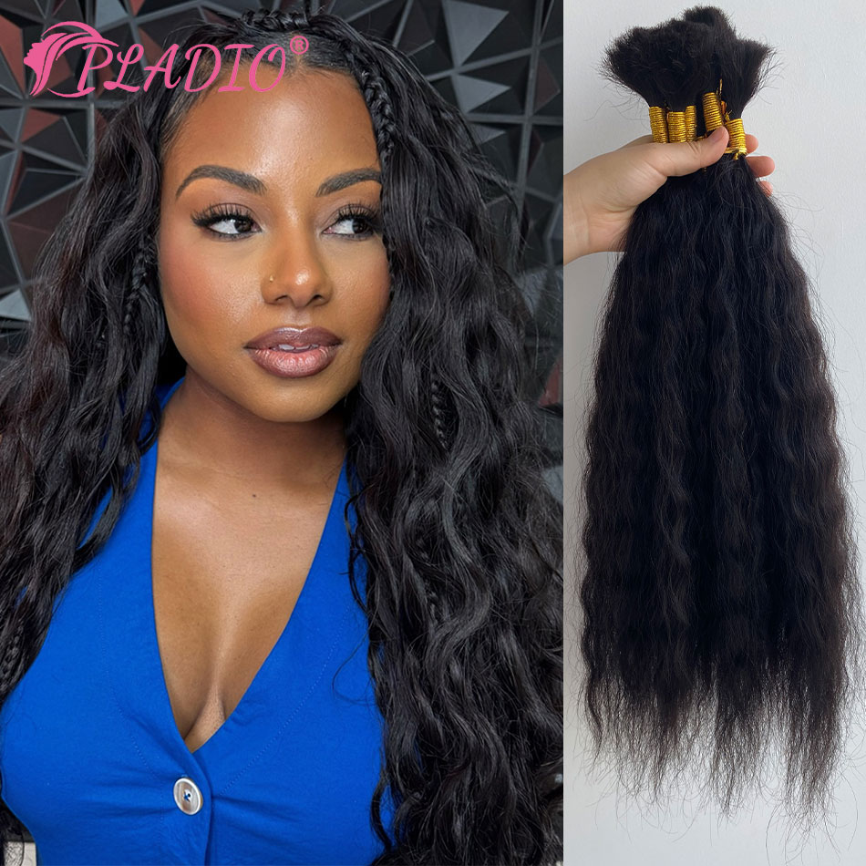 Water Wave Bulk Human Hair For Braiding - 100Gウェットアンドウェイビーバルクヘアエクステンション、編み込み用人毛バルクヘアエクステンション、100%人毛束