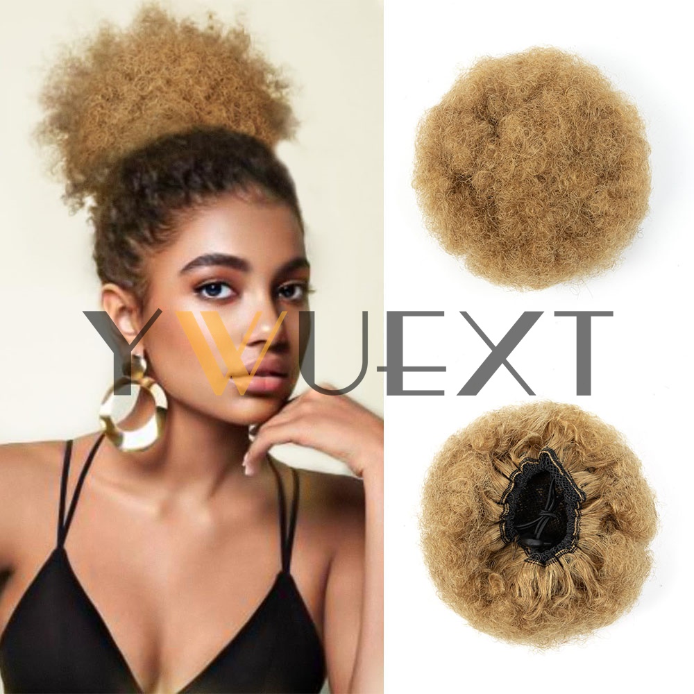 YWUEXT ハニーゴールド アフロ キンキー パフ ポニー - Drawstring Afro Curly Puff Ponytail のレビューと価格