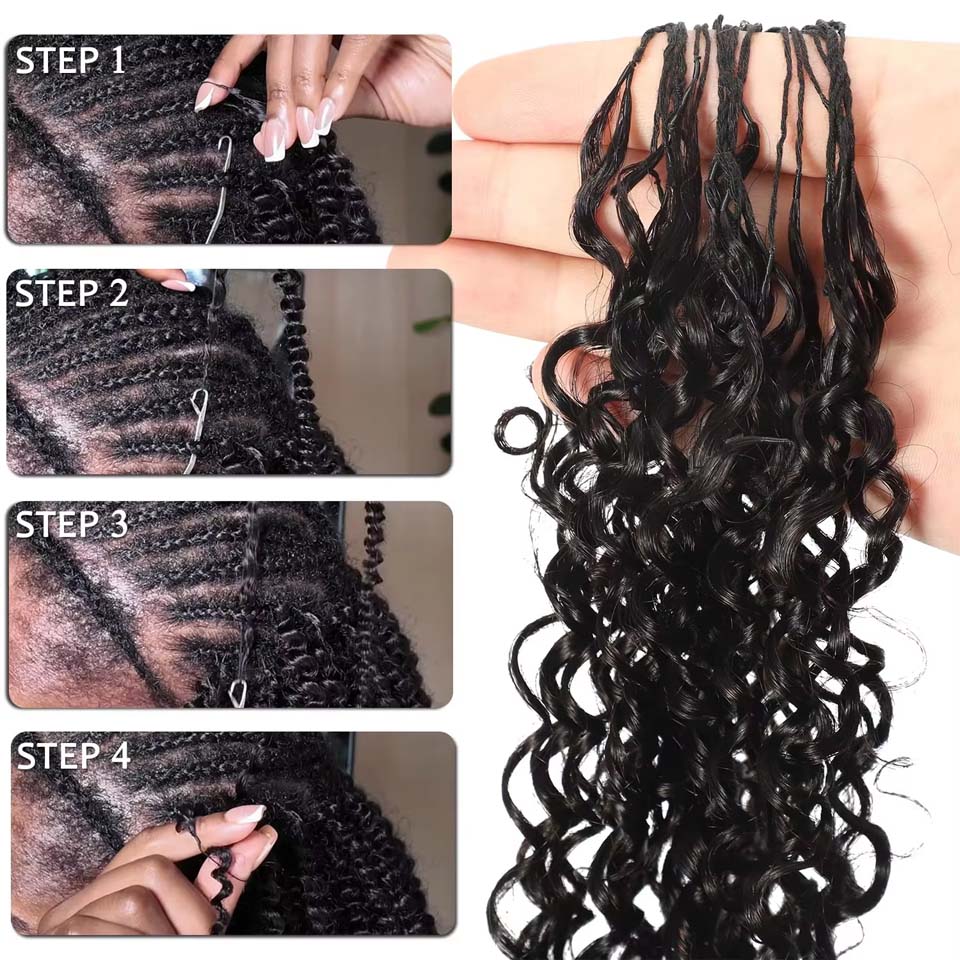 12A バーマカーリーフェザーコロシェット人毛エクステ バー - Water Wave Bulk Human Hair For Braiding のレビューと価格