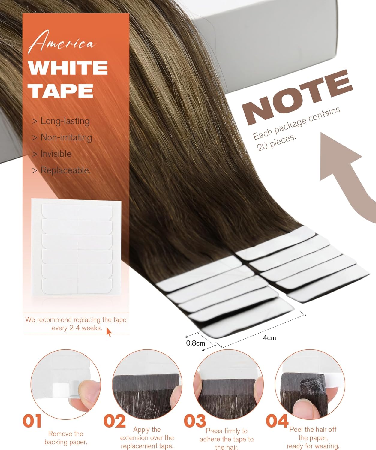 VeSunny レミーテープインヘアエクステンション ブラジ - Invisible Tape In Extensions Real Hair のレビューと価格