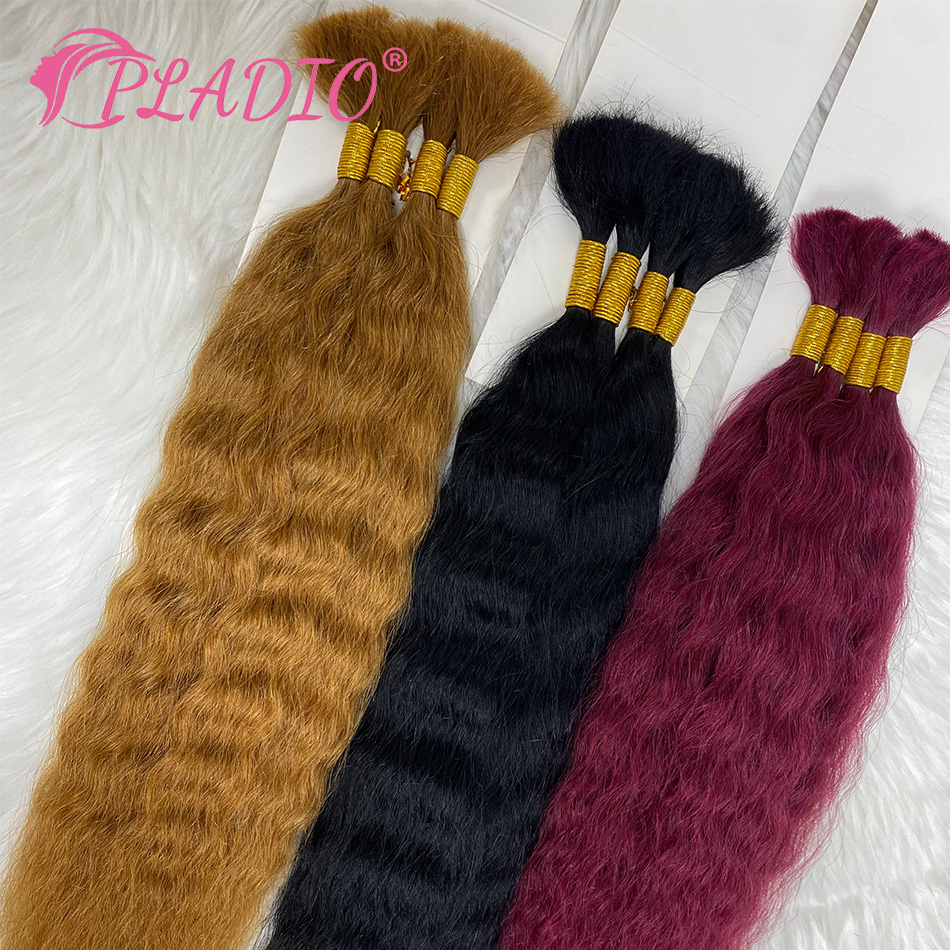 100Gウェットアンドウェイビーバルクヘアエクステンション、 - Water Wave Bulk Human Hair For Braiding のレビューと価格