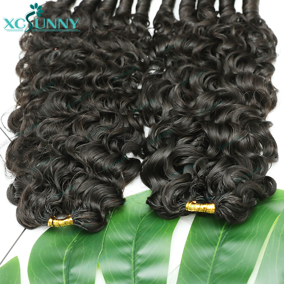 ミラクルノット クロシェ ヒューマンヘア バーミーズカーリー - Water Wave Bulk Human Hair For Braiding のレビューと価格