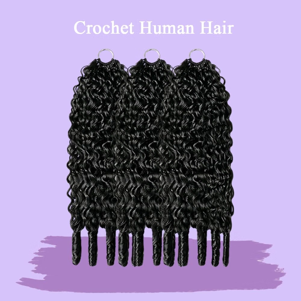 ビルマ産のカーリーミラクルノット・クロシェ編み込み用人毛、1 - Hair Bundles のレビューと価格